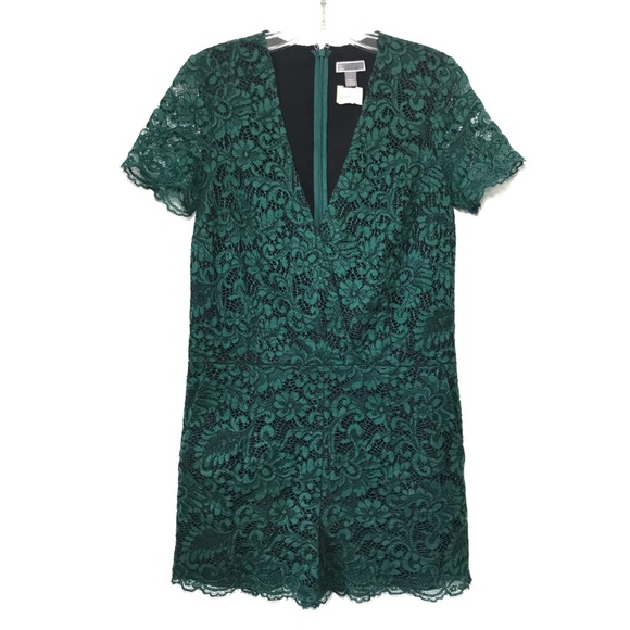 Chelsea28 Emerald Lace Romper - Picture 4 of 8
